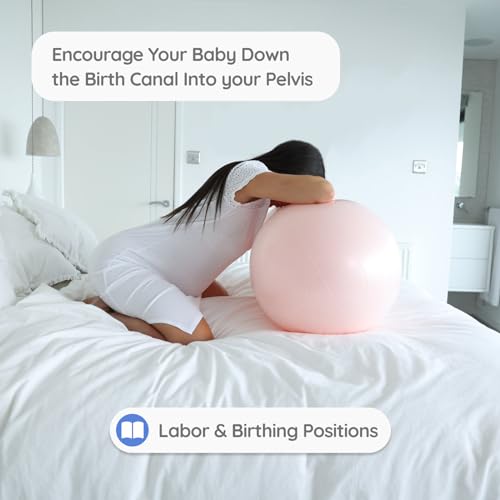 BABYGO® Peanut Ball for Labor Birth Pregnancy Exercise | Birthing Ball Maternity Labor Exercise Book & Foot Pump Included | Anti Burst Nude
