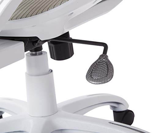 Office Star Ventilated Manager's Office Desk Chair with Breathable Mesh Seat and Back, White Base, White