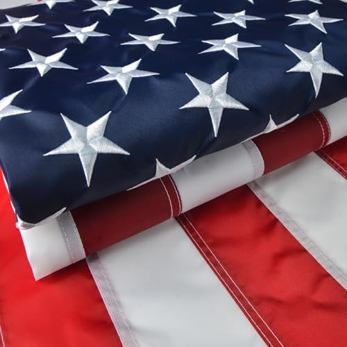 American Flag 3x5 Outdoor, US Flag/USA Flag with 300D Oxford Nylon, Sewn Stripes, Brass Grommets, Embroidered Stars, for Outdoor Use