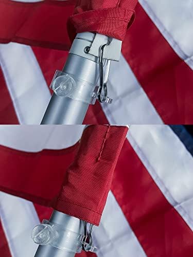 American Flag 3x5 Pole Sleeve Embroidered Stars,Sewn Stripes,UV Protected,heavy duty Durable Polyester USA US Outdoor Indoor Flags Banner Style (Pole NOT Included)