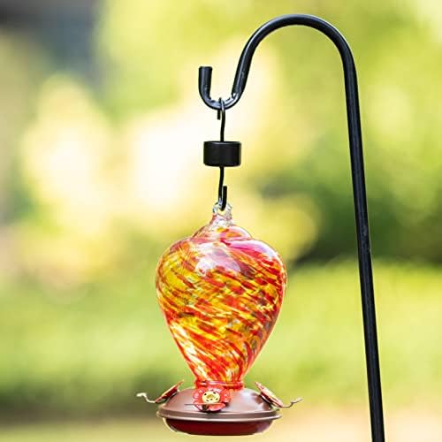 Muse Garden Hummingbird Feeders for Outdoors Hanging, Blown Glass Hummingbird Feeder, Hummingbird Gifts for Mom, Garden Backyard Decor for Outside, Unique Gifts Idea for Women, 34OZ, Daylight