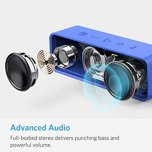 Anker Soundcore Portable Bluetooth Speaker - Ideal for Travel, 24-Hour Playtime, 66-Feet Range, Dual-Driver, Portable Wireless Speaker，Superior Sound, Low Distortion, Built-in Mic -Blue