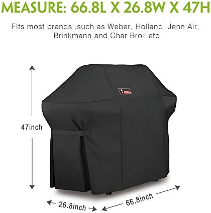 7108 Premium Grill Cover for Weber Summit 400-Series Gas Grills (Compared to The Weber 7108 Grill Cover) Including Grill Brush and Tongs