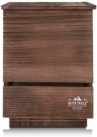 Japanese Cedar Bat House Habitat: Two Chambers, Weatherproof, Easy Install, Brown