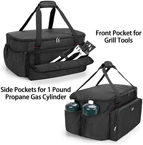 samdew Portable Grill Carry Bag Compatible with Weber 1141001 Go-Anywhere Gas Grill, Outdoor Camp Grill Cover Compatible with Weber 121020 Go-Anywhere Charcoal Grill, Bag Only (Patented Design)