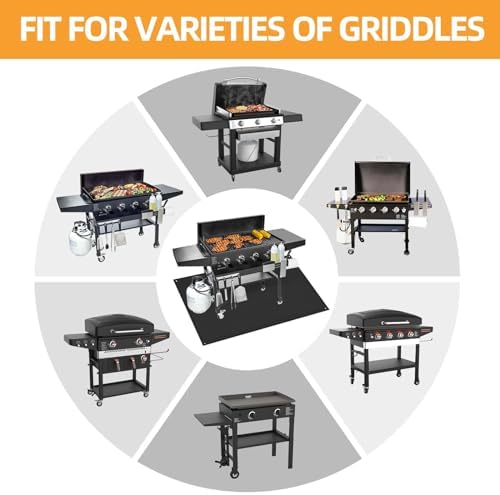 70 x 48 in Under Grill Mat Compatible with Blackstone 28in & 36in Griddle - Fireproof BBQ Mats for Grilling to Protect The Deck, Patio, Pavers - Griddle Mat Compatible with Blackstone - 1mm