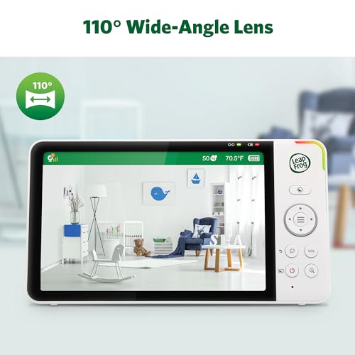 LeapFrog Color Night Vision Video Baby Monitor with 7" HD 720p Display, 360° Pan & Tilt, 8X Zoom, Night Light, Humidity & Temperature Sensor, Up to 1000ft Long Range, Secure Transmission: LF920HD