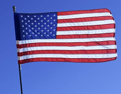 American Flag 3x5 Pole Sleeve Embroidered Stars,Sewn Stripes,UV Protected,heavy duty Durable Polyester USA US Outdoor Indoor Flags Banner Style (Pole NOT Included)