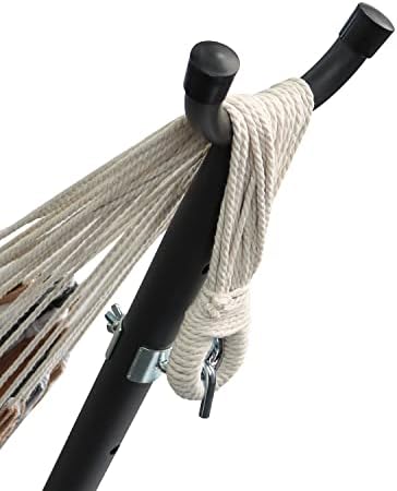 Amazon Basics Double 2 Person Heavy Duty Hammock with Space Saving Steel Stand and Carrying Case, 470lb Capacity, Multi Color, 118 x 46 x 39 inches