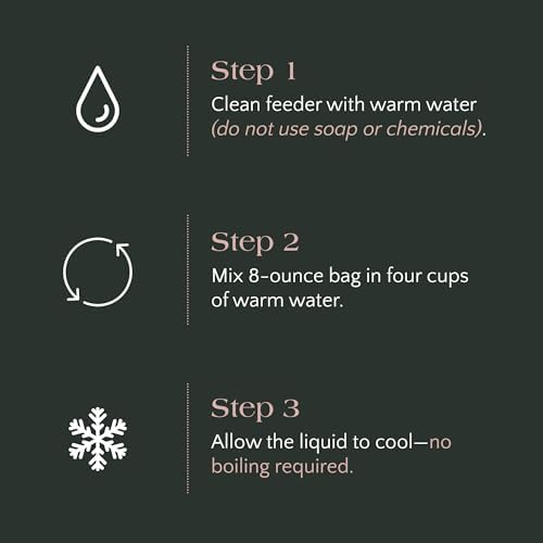 USDA Organic Hummingbird Nectar, Iron-Free, 12 x 8oz Concentrate Pouches, All-Natural, Dye-Free Nectar for Backyard Feeders, Bulk Hummingbird Food Mix for Outdoor Bird Lovers