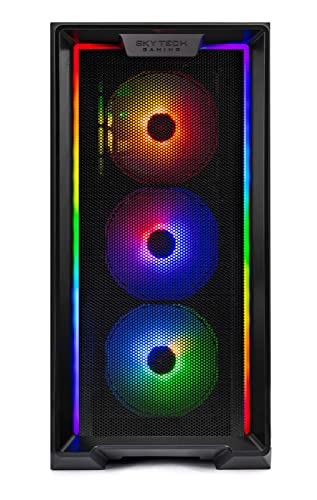 Skytech Nebula Gaming PC Desktop, Ryzen 5 5500 3.6 GHz (4.2GHz Turbo Boost), NVIDIA RTX 4060 8GB GDDR6X, 1TB SSD, 16GB DDR4 RAM 3200, 650W Gold PSU, Wi-Fi, Win 11 Home