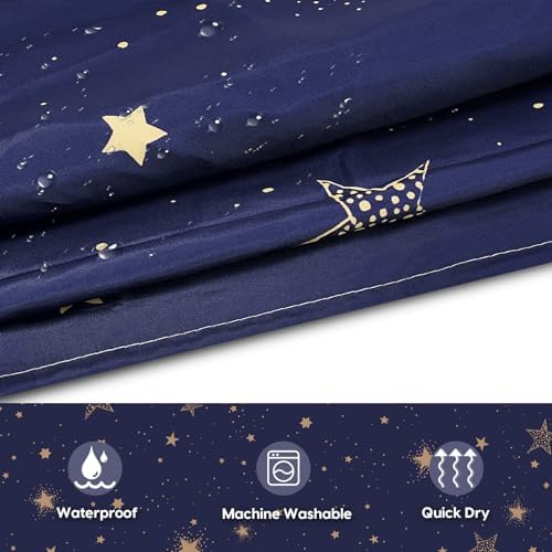 Amaredom Star Shower Curtain, Celestial Shower Curtain for Bathroom, Waterproof Fabric Shower Curtain Set, Bathroom Decoration with 12 Hooks 72x72 Inches
