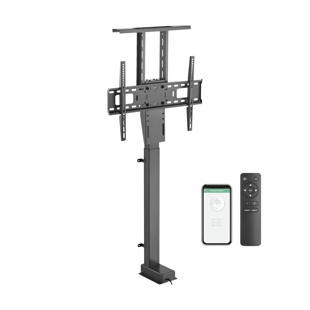 ynVISION.DESIGN Motorized TV Lift Mount for 37"-77" TV's | Vertical Lift Motor TV Stand with RF Remote and Smart Phone Control via WiFi