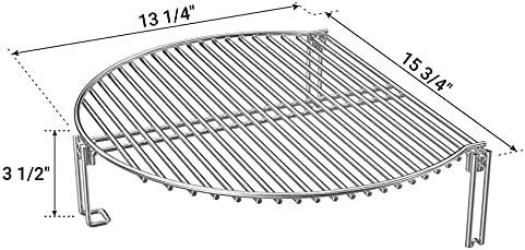 Onlyfire Stainless Steel Grill Expander Cooking Grate Fits for Charcoal Kettle Grills like Weber,Char-Broil and Ceramic Grills like Large Big Green Egg,Kamado Joe Classic,Pit Boss,Louisiana