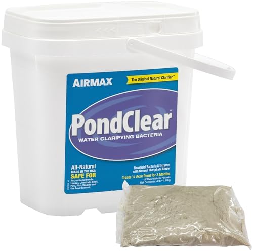 Airmax PondClear Packets, Beneficial Bacteria & Enzyme Clarifier Treatment with Ecoboost PRx, Clear & Clean Pond & Lake Water, Safe for Fish, 12-Count