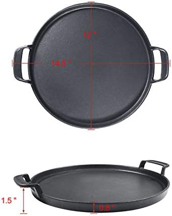 Hisencn 7421 Gourmet BBQ System Griddle for Weber 22 1/2 inch Charcoal Grill, Cast Iron 12" Griddle Pan for Weber Original Kettle Premium 22.5'' Smokers, Performer Premium Grill