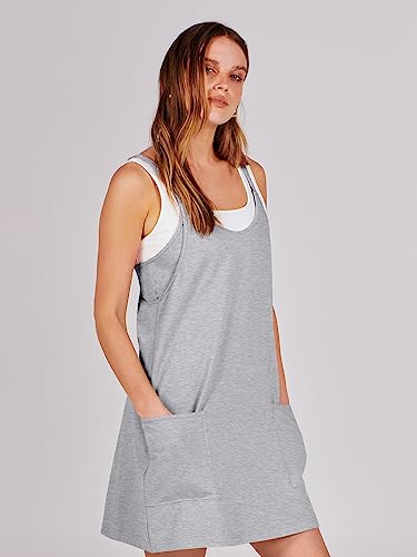 ANRABESS Women Summer Mini Romper Dress Workout Tennis Active Sports Athleisure Outfits built in Shorts Trendy Vacation Heather Gray Small