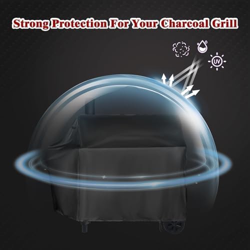 Charcoal Grills Cover for Royal Gourmet CC1830W 30 Barrel Charcoal Grill for CC1830S Grill,Water-Resistant BBQ Grill Cover Outdoor Grill Cover Barbeque Cover