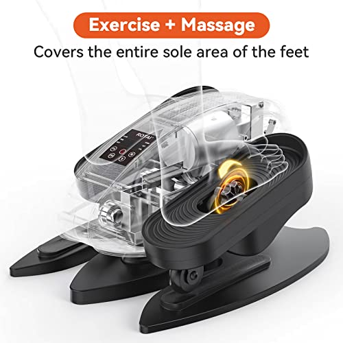 ROTAI Under Desk Elliptical Massage Machine for Elderly Seniors Electric Leg Circulation Foot Pedal Exerciser, Smart Portable Trainer for Home & Office with Remote and LCD Monitor (Orange)