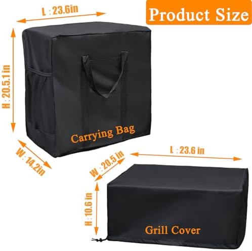 Griddle Cover and Carry Bag Compatible with Blackstone 17 Inch Griddle, Water Resistant 600D Polyester Heavy Duty Flat top 17" Gas Grill BBQ Cover Accessory Fits 17" Griddle Cooking Station with Hood