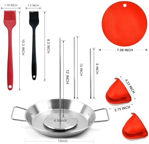 Al Pastor Skewer for Grill：Stainless Steel Vertical Stand, Brazilian Spit Stand with removable 3 Spikes, 2 Brushes, Anti-scalding Fittings, Fat Separator Tray, for Tacos Al Pastor, BBQ