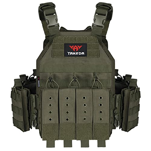vAv YAKEDA Tactical Vest for Men Quick Release Outdoor Airsoft Vest Adjustable for Adults (Army green)
