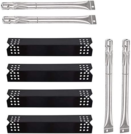 Replacement Parts for Grill Master 720-0697 BBQ Grill, Burners and Heat Plates Replacement for Grillmaster 720-0697, 4-Pack Replacement Porcelain Steel Heat Plates Heat Deflectors and Burner Tubes
