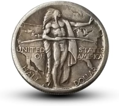Antique Coins Collection, 1934 American Oregon Trail Memorial Half Dollar Old Coins, U.S. Ancient Coin for Collectors, Vintage Lucky Coin(1934 Indian)