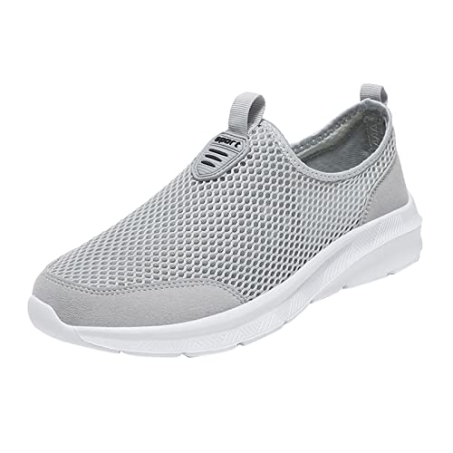 Men's Summer Breathable Mesh Shallow Lace Up Casual sneakers Shoes Solid Knit Hollow Cut Sports Shoes Summer Sandals Black, 8