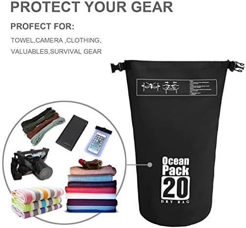 Dry Sack/Floating Waterproof Bag 2L/5L/10L/20L/30L for Boating, Kayaking, Hiking, Snowboarding, Camping, Rafting, Fishing and Backpacking