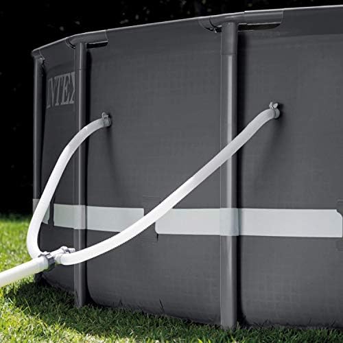 Intex Ultra XTR Frame 14' x 42" Round Above Ground Outdoor Swimming Pool Set with Sand Filter Pump, Ladder, Ground Cloth, and Pool Cover