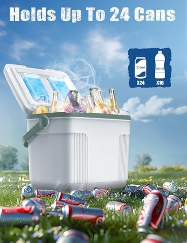 Pool Cooler with 2 Ice Pack – 22L Extra-Large Insulated Hanging Cooler for Above-Ground Pools, Fits Intex Bestway etc, Holds 24 Cans, Keeps Ice 3X Longer, Ideal for Poolside Camping & Outdoor Parties