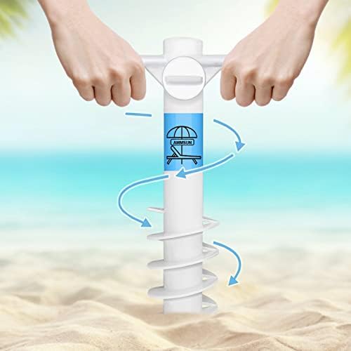 AMMSUN Beach Umbrella sand Anchor Stand Holder Heavy Duty and beach umbrella hanging hook, Universal One Size Fits Most Beach Umbrella| Safe Stand for Strong Winds Portable Beach Accessories