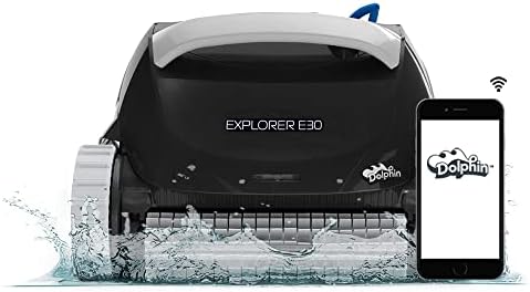 Dolphin (2025 Model) Explorer E30 Wi-Fi Automatic Robotic Pool Vacuum Cleaner, Wall Climbing, Waterline Scrubber Brush, Ideal for Inground Pool 50 FT in Length