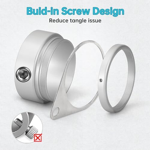 Anovo Flag Pole Rings, Flagpole Rings Aluminum Alloy 360° Rotating Anti Wrap Flag Mounting Spinning Ring Clips for 1.75-2.02 Inch Diameter Flagpole (2 Inch -Pack of 2, Matte Silver)