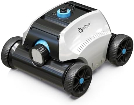 Cordless Robotic Pool Cleaner for Above Ground Pools, 130-Mins Runtime Pool Vacuum with Self-Parking & 1300 Sq. Ft Coverage, Powerful Suction & 6600mAh Battery for Longer Lifespan (White&Blue)