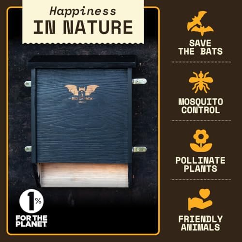 BIGBATBOX - Bat House for Outdoors - Clean Your Backyard from Mosquitoes - Wooden Bat House Kit - with Our Proven Bat Box Design, You are Almost Guaranteed to Attract Bats! WildYard