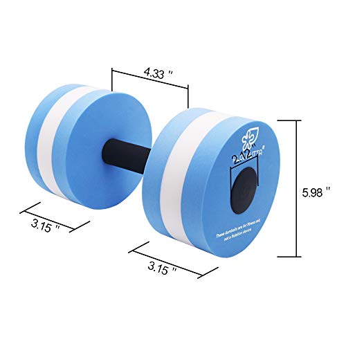 KLOLKUTTA Aquatic Dumbells, 2PCS Water Aerobic Exercise Foam Dumbbell Pool Resistance,Water Aqua Fitness Barbells Hand Bar Exercises Equipment for Weight Loss