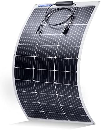 100W 12V Flexible Solar Panel 9BB Monocrystalline Cell 12 Volt Semi-Flexible for Marine RV Trailer Boat Cabin Van Car Uneven Surfaces 12V Battery Charge