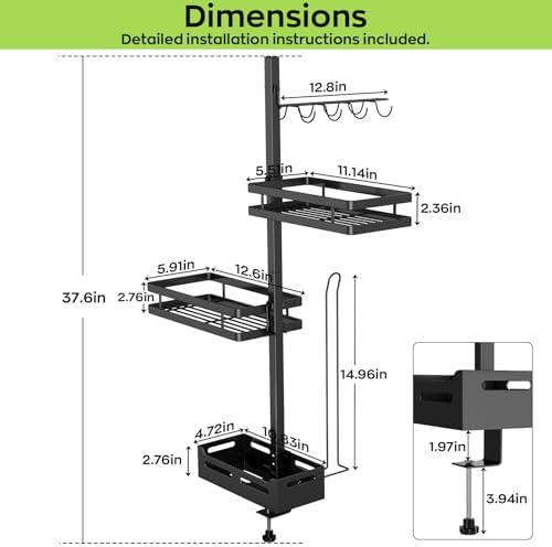 BORISI Griddle Caddy for Blackstone Griddle Accessories, BBQ Grill Caddy with Paper Towel Holder, Outdoor Kitchen Accessories for Camper, Grill Accessories Organizer, Grilling Gifts for Men