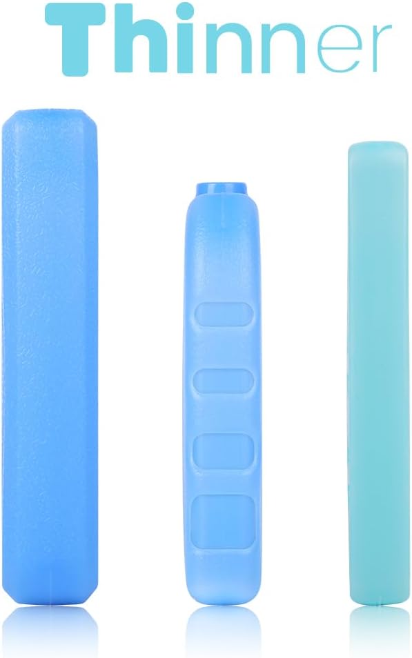 Bodaon Ice Packs for Lunch Boxes, Lunch Cooler Bag, Reusable Small Lunch Box Ice Pack for Cooler, Lunchbox Accessories, Lunch Bag Freezer Long Cold Blue Ice Packs Blocks for Coolers, Kids, Adults