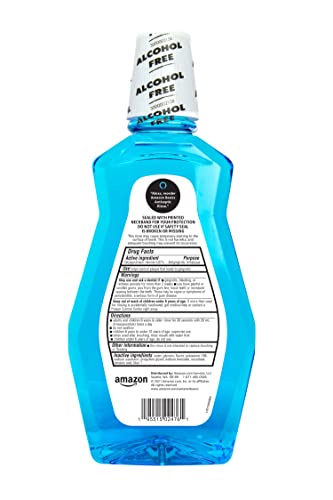 Amazon Basics Multi Action Antiseptic Rinse, Alcohol Free, Fresh Mint, 1 Liter, 33.8 Fluid Ounces, 2-Pack (Previously Solimo)