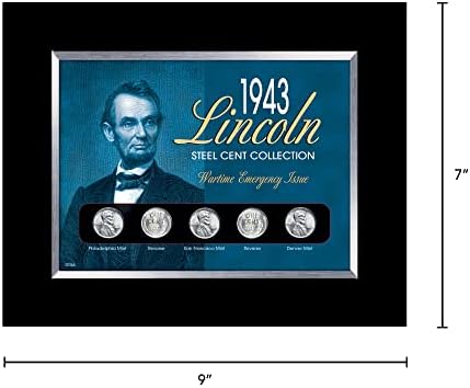 American Coin Treasures 1943 Lincoln Steel Penny Collection Wartime Emergency Issue in Small Frame
