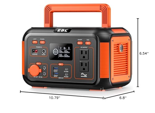 EBL Portable Power Station 300W(Peak 600W), 269.36Wh Lithium Battery Camping Solar Generator for Outdoor and Indoor Emergency Use