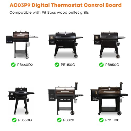 Stanbroil Control Board Replacement for Pit Boss Grill/Smoker, Controller with LCD Display Module Replaces Pitboss AC03P9, 120V 60Hz