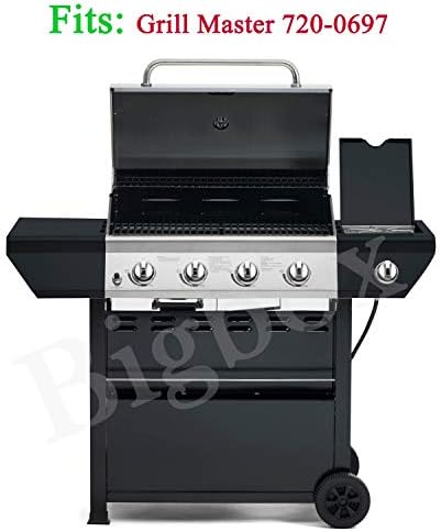 Replacement Parts for Grill Master 720-0697 BBQ Grill, Burners and Heat Plates Replacement for Grillmaster 720-0697, 4-Pack Replacement Porcelain Steel Heat Plates Heat Deflectors and Burner Tubes