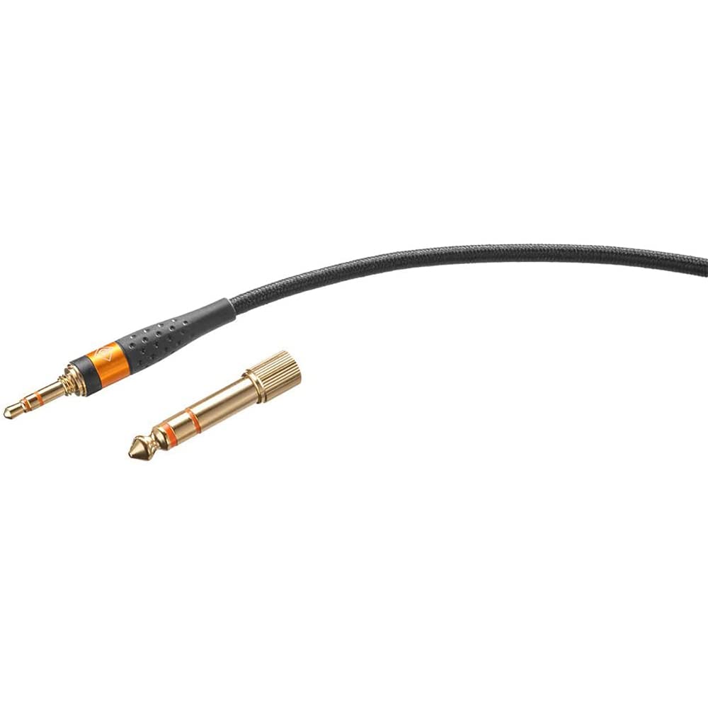 Neumann NDH 30 Dynamic Reference-Class Open-Back Studio Headphone Bundle with Auray HPDS-B Desktop Headphone Stand & 3.5mm Mini to Mini Cables, Black