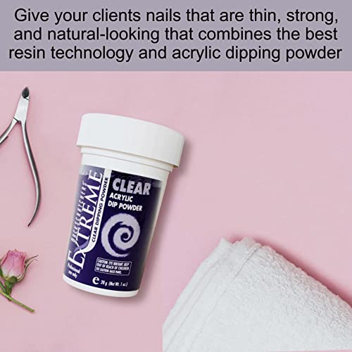 Backscratchers Extreme Acrylic Dip Powder - Long Lasting Quick Dry Nail Color - Professional Salon Quality Manicure - Clear, 1 Ounce