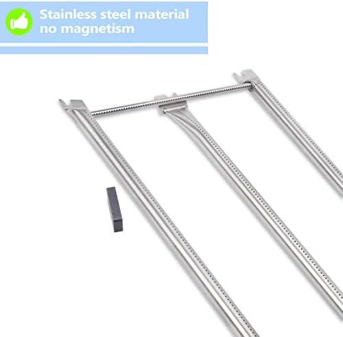 Gassaf Burner Tube Set Replacement for Weber 67820 67722, Genesis 300 Series E310 E320 EP310 EP320 S310 S320 (2007-2010)with Side Control Knobs, 34-1/4 inch 304 Stainless Steel durable Burner