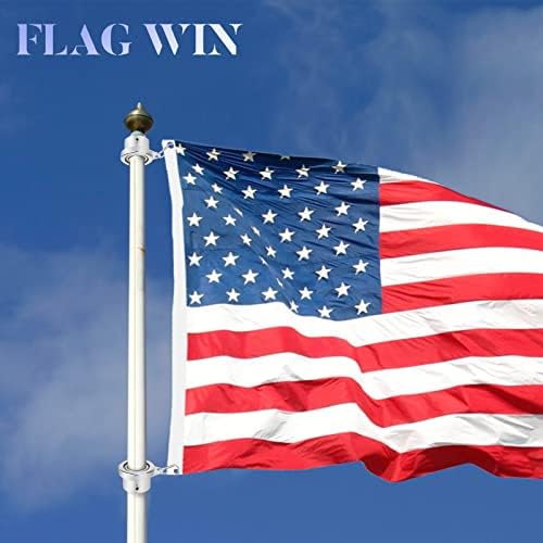 Aluminum Alloy Flagpole Ring Set with Bearings 2 Pack, Anti Wrap 360°Rotating Flag Mounting Ring Spinning Flag Pole Kit with Carabiner for 0.71-1.00 Inch Diameter Flagpole(Silver)